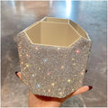 Bling Design Makeup Brush Holder Organizer,360¡Æ Rotating Glitter Rhinestones Cosmetics Storage with 5 Slot Large Capacity Makeup Brushes Cup Pen Holder for Vanity,Bathroom Countertops