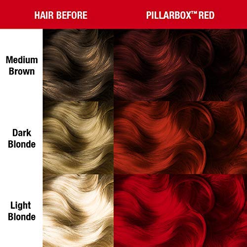 MANIC PANIC Classic Pillarbox Red Semi Permanent Hair Color - True Red Hair Dye for Women & Men That Lasts 4-6 Weeks - Vegan, Ammonia & Cruelty-Free - Create & Mix Custom Shades (4oz / 3pk)