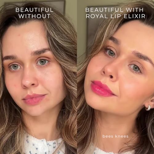 Honeybee Gardens Royal Lip Elixir Bees Knees; Hydrating and Non-Sticky Liquid Lip Color, Vegan, Cruelty-Free Beauty