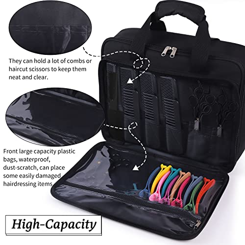 Barber Hairdryer Carrying Case - Hairstylist Travel Bag with Storage for Blow Dryer & Salon Equipment