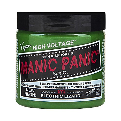 MANIC PANIC Classic Electric Lizard Semi Permanent Hair Color - Bright Neon Green Hair Dye for Women & Men That Lasts 4-6 Weeks - Vegan, Ammonia & Cruelty-Free - Create & Mix Custom Shades (4oz)