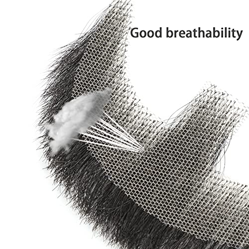 False Mustaches Fake Beard Realistic 100% Human Hair Face Beard Realistic and Mustache Black for Men Realistic Makeup Lace Beards Invisible False Performance Cosplay(Black)