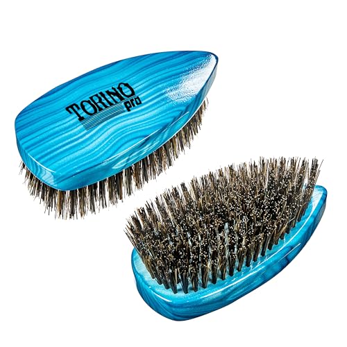 Torino Pro Wave brush #246 - Medium Hard Pointy Palm - Extra long bristles - Reinforced brush great for wolfing