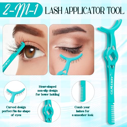 GEMERRY Lash Tweezers Kit 4PCS Lash Applicator Tool DIY Eyelash Tweezers Set Stainless Steel Eyebrow Tweezers with Brush Eyelash Applicator Tool Kit