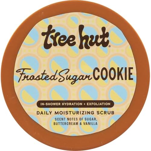 Tree Hut Frosted Sugar Cookie Daily Moisturizing Scrub, Whipped Foamy Exfoliating Body Scrub, Hydrating Formula for Soft, Glowing Skin, 15 oz