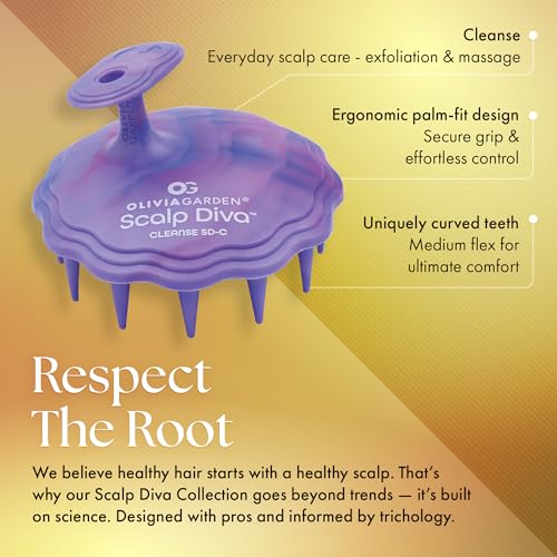 Olivia Garden Scalp Diva Scalp Care Brush - Healthy hair starts with a healthy scalp - Helps with Exfoliating, Cleansing and Massaging - Professional Hair Care Tool for All Lengths - Snag-Free Design