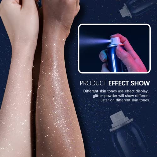 Corleone Body Glitter,Shiny Glitter Spray for Hair,Highlighter Powder,Glitter Shimmer Sparkle Hairspray Powder Makeup, for Face Body Hair Dress Prom Party