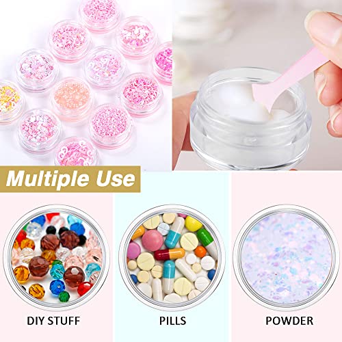 20 ml Containers Bulk 0.7 oz Round Pot Jars 120PCS Sample Containers Lip Scrub Containers Mini Plastic Cosmetic Containers with Lid for Lip Scrub, Body Butters, Cream, Slime, Craft Storage