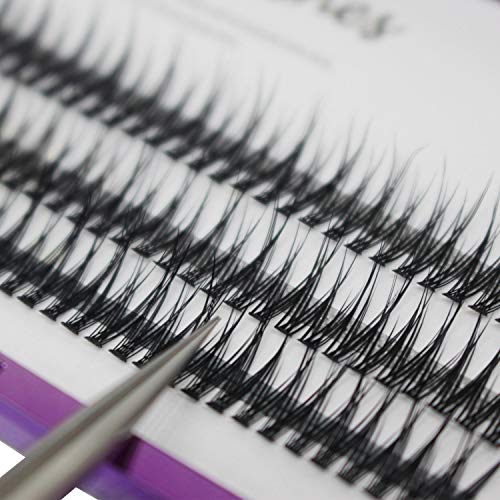 BODERMINCER 8mm,10mm,12mm,14mm,16mm Fish Tail False Lashes 120pcs Handmade Luxury Mink Premade Lash 5D Volume Fans Individual Eyelash Extensions (14mm)