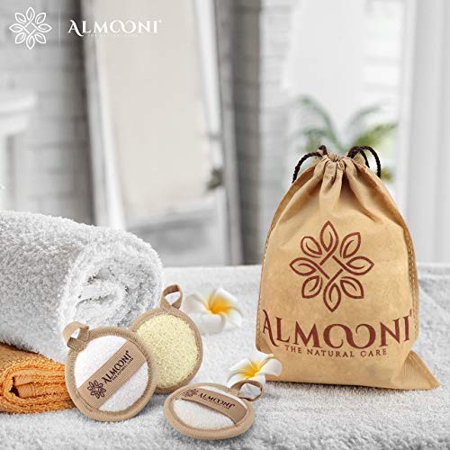 Premium Exfoliating Loofah Glove Pad Scrubber for Body and Face. Our Pads are Made with Natural Egyptian Shower Loofah Sponge That Gets You Clean, Not Just Spreading Soap