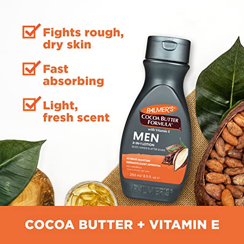 Palmer's Cocoa Butter Formula Men's 3-in-1 Fast Absorbing Face & Body Lotion, 8.5 oz. (Pack of 2)