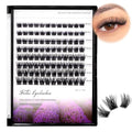 96pcs Mixed 8-10-12-14mm/10-12-14-16mm Thick Base Dramatic Black Soft Cluster Individual False eyelashes Wide Stem 5D Volume Eye Lashes Extensions (8-10-12-14mm)