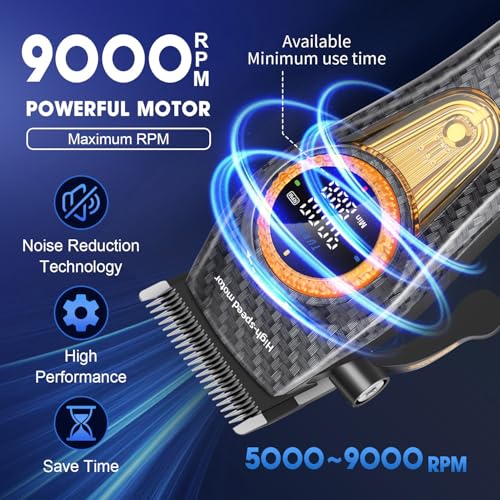 KEMEI Professional Hair Clippers for Men, Clippers for Hair Cutting, Barber Clippers, Cordless Rechargeable Hair Clipper, Haircut Clippers, Hair Cutting Tools, LED Display, Gifts for Men