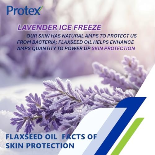 Lavender Ice Freeze Bar Soap (Pack of 4) Compatible With Protex, Cooling Formula, Flaxseed Oil Extracted, 2.11 oz./60g.