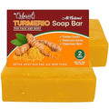 Natural Turmeric Soap Bar for Face & Body ? Turmeric Skin Brightening Soap for Dark Spots, Intimate Areas, Underarms ? Exfoliating Face Wash Reduces Acne, Scars & Cleanses Skin ? 5oz Bath Bar (2 Pack)