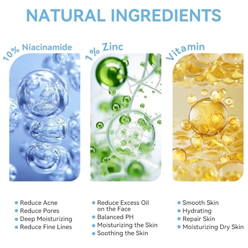 Niacinamide 10% + Zinc 1% Serum for Face ? Oil Control, Acne, Pore Minimizer & Blemish Reduction ? Lightweight, Non-Greasy Facial Serum, 30ml (1 Fl Oz) (1)