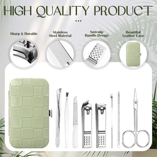 24 Sets Manicure Pedicure Bulk Gifts Professional Nail Care Gifts, Travel Nail Clippers Kit 8 in 1 Stainless Steel Pedicure Set with Case Portable Grooming Kits for Women Men(Fresh)