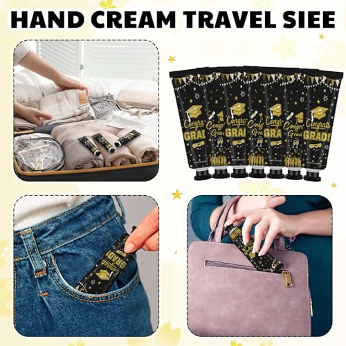 Loopeer 24 Pcs Class of 2026 Graduation Hand Cream Bulk Gifts Set Double-sided Design Graduation Hand Lotions Congrats Grad Party Favors for College and High School Graduates