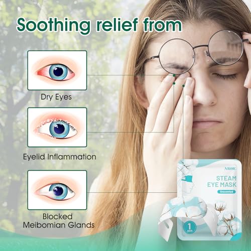 AROIC 120 Pack Steam Eye Masks Disposable for Dry Eyes, Heated Sleep Eye Mask for Women Warm Compress for Eyes, Relaxation Mothers Day Gifts, Travel Essentials - Lavender, Unscented, Chamomile, Rose