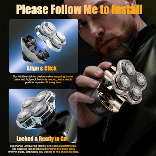 Lnauy Shaver Blades Compatible with Skull Shaver Baron PRO 4, Pitbull, Palm, Butterfly Kiss Shaver, Skull Shaver Replacement Heads Blades
