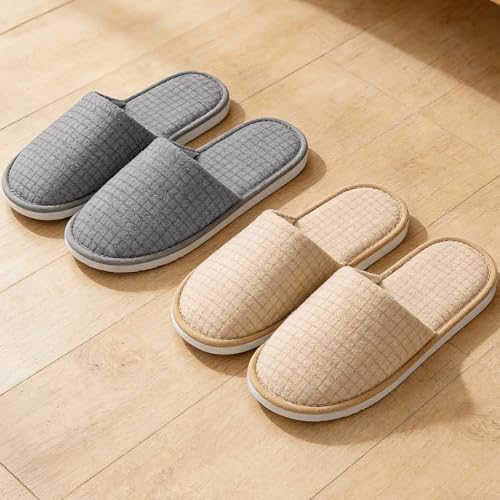 12-20 Pairs Disposable Slippers for Guest, Non Slip Disposable Slippers for Women and Men, Breathable House Slippers Indoor Outdoor for Hotel Essentials Shoeless Home Spa Travel