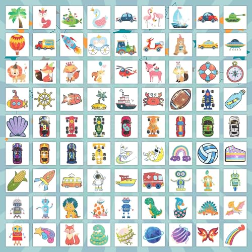 EMOME 204 Sheets Glitter Tattoos for Kids, Individually Wrapped Temporary Tattoos for Girls and Boys, Fake Tattoo Stickers for Birthday Party Favors Supplies, Christmas Stocking Stuffers for Kids