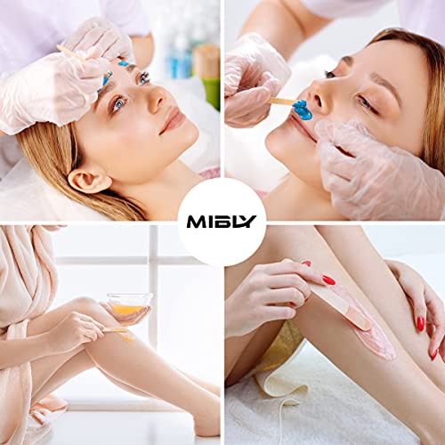Mibly 4 Style 500 Pcs Assorted Wooden Wax Sticks for Body Legs Face and Small Medium Large Sizes Eyebrow Waxing Applicator Spatulas for Home and Spa Usage