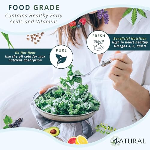 Zatural Grape Seed Oil-Cold Pressed, Virgin, Undiluted, 100% Pure Grape Seed Oil (16oz GLASS)