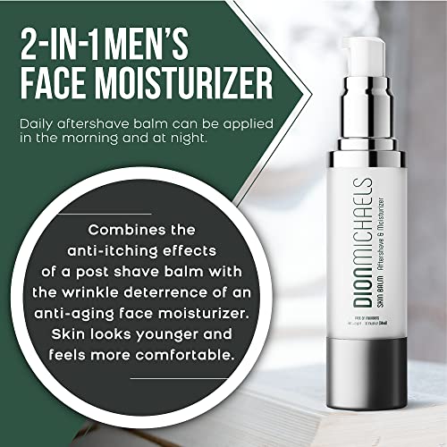 2-in-1 Aftershave Balm and Face Moisturizer for Men - Soothing Post Shave Cream & Moisturizer with Aloe, Argan Oil, Oats, Shea Butter - After Shave Balm for Men - Mens Aftershave, 1oz