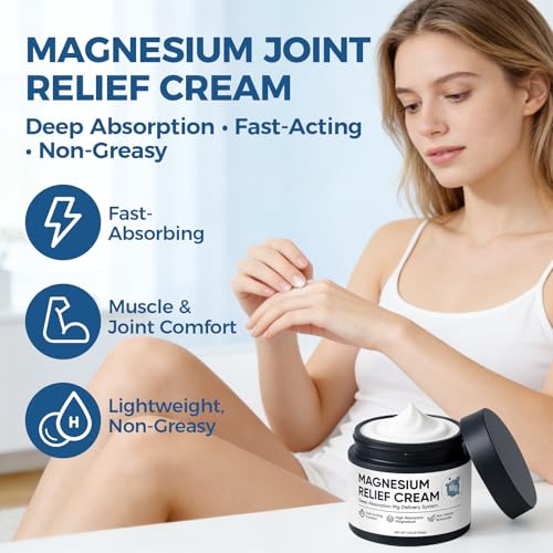Magnesium Joint Relief Cream ? Deep Absorption Formula for Muscle & Joint Comfort ? Fast-Acting, Non-Greasy Body Lotion for Neck, Back & Legs, 1.76oz(2)
