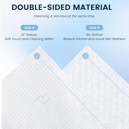 Face Towels, 50 Count (1 Pack) Soft & Durable Spa Facial Towels XL for Daily Skincare, Hygiene, Travel, Dry Makeup Remover Wipes- 100% Biodegradable, Vegan, Fragrance Free