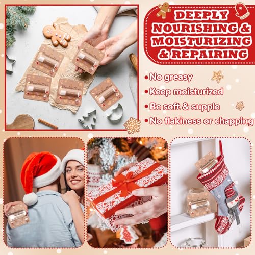 24 Pcs Christmas Hot Cocoa Lip Balms Bulk Christmas Party Stocking Stuffers Hot Chocolate Flavor Coffee Gift Supplies for Travel Lipstick Winter Birthday Party Favors
