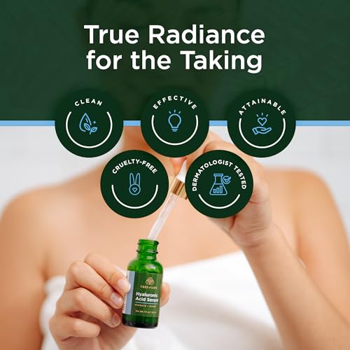 Tree of Life Beauty Hyaluronic Acid Serum, Skin Brightening Face Oil for Dark and Age Spots, Facial Serums for Dry and Sensitive Skin Care with Vitamin E for Soft Smooth Skin, 2 Fl Oz (Pack of 3)
