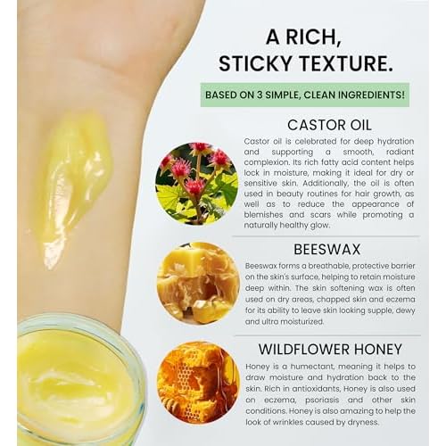 Beesaluxe Luxalene - a 100% Natural, Rich & Hypoallergenic Alternative to Petroleum Jelly with Castor Oil - Lips, Hands, Baby, Makeup Remover and More (2 Ounce)
