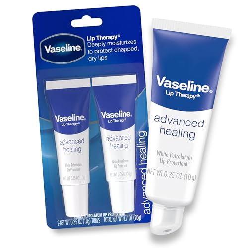 Vaseline Lip Therapy Advanced Healing Lip Balm Tube 24-Pack ? White Petroleum Protectant, Moisturizer for Dry Lips, 0.35 Oz Ea