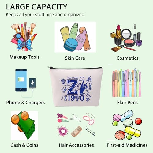 FOTAP Greek Sorority Gift Sisterhood Makeup Bag Finer Women Makeup Bag Sorority Paraphernalia Gift Zeta Dove Gifts Social Worker Gift (Z Finer)