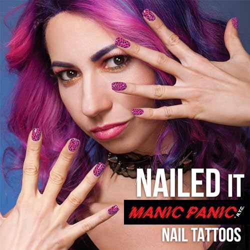 Savvi - 144 Manic Panic: Hot Hot Pink Nail Tattoos: Great for Parties and Everyday Wear, Gifts for Teens and Adults, Made in the USA [6 sheets, 144 count]
