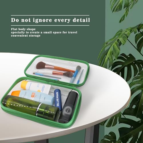 2pc Clear Hard Shell Case, Makeup & Skincare Travel Bags, Portable Zipper Organizer for Toiletries & Stationery