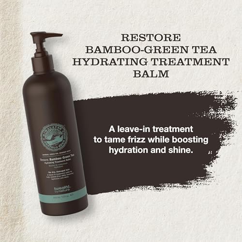 Tweak¡¯d by Nature - Restore Bamboo-Green Tea Hydrating Leave In Hair Treatment, Strengthening Hair Serum, Invigorating Green Tea, Bamboo, and Coconut Scent, Cruelty Free (12 ounces)
