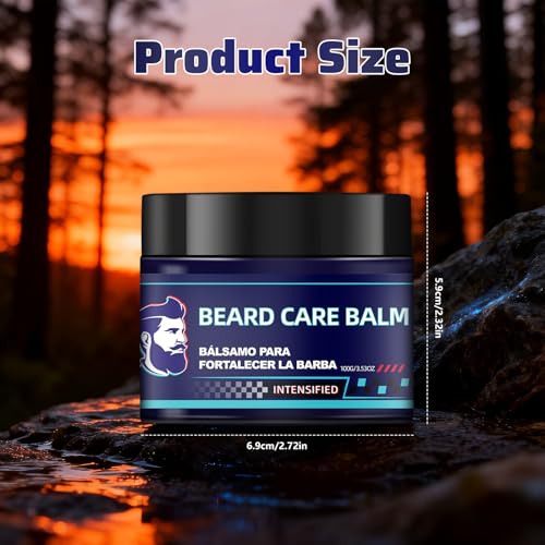 Para Barba,Beard Balm for Men,Crecimiento De Barba Para Ultra Potente,Conditioning Cosmetics with Natural Oils, Lightweight Formula, 3.53 oz
