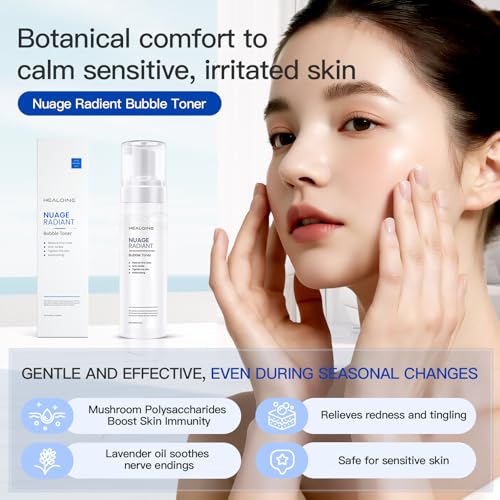 Bubble Toner Deep Moisturizing, Hydrating and Refreshing Cloud Glow Toner for Face Nature Vegan Korean Skin Care 180ml/6.1 fl.oz.