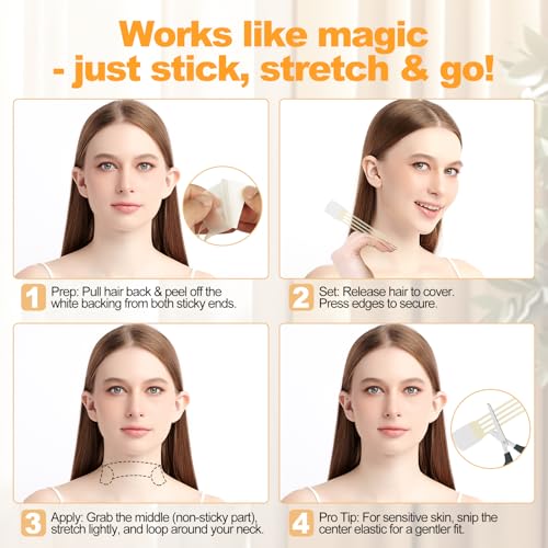 Neck Lift Tape ? Invisible Double Chin Tape for Women, Instant and Natural-Looking Facelift, Sweat-Resistant and Skin-Friendly Neck Tightening and Lifting