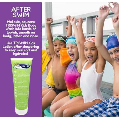Triswim Kids Scented Body Wash After Swimmer Skincare, Chlorine Removal, Soothes and Moisturizes Skin, Relieves Symptoms Eczema & Dry Skin