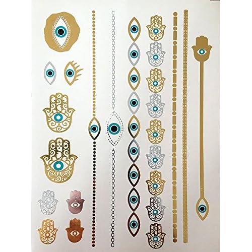 10 Sheets Modern Boho Metallic Tattoos Flash Gold/Silver Ultimate Collection