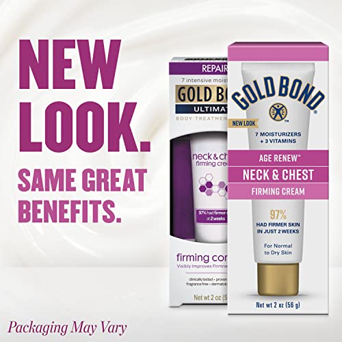 Gold Bond Age Renew Neck & Chest Firming Cream, 2 oz. & Diabetics' Dry Skin Relief Body Lotion, 13 oz. Skin Care Bundle