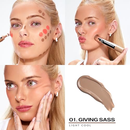 Sacheu Liquid Contour STAY-N Long Wear Bronzer Cream Contour Makeup ? Long Lasting, Blendable, & Lightweight Formula ? Vegan & Cruelty-free, Giving Sass