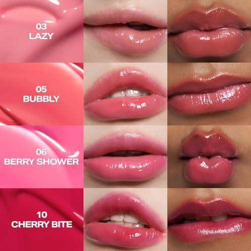 2aN Glaze Bouncing Tint ? Lightweight, Moisturizing Lip Tint with High-Shine Finish, Smooth, Light Plumping, Comfortable Wear, Korean Makeup (Berry Shower, 0.16 oz)