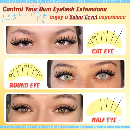 Manga Lash Clusters Natural Eyelash Clusters With Spikes 300Pcs 13-21MM Long Wispy Cluster Eyelash Extensions D-Curly Volume Lash Clusters Anime Individual Lashes Fairy Lash Extensions by Zegaine