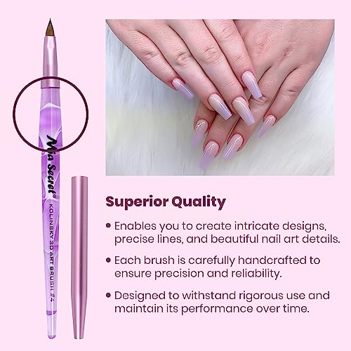 Mia Secret Kolinsky Art Brush - 4 Size - Purple - 3D Nail Art