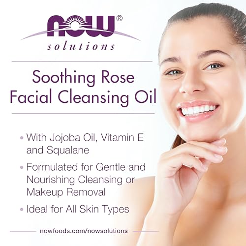 NOW Solutions, Soothing Rose Facial Cleansing Oil With Jojoba Oil, Vitamin E and Rose Absolute, 4 Fluid Ounce